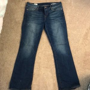 Medium wash boot cut jeans